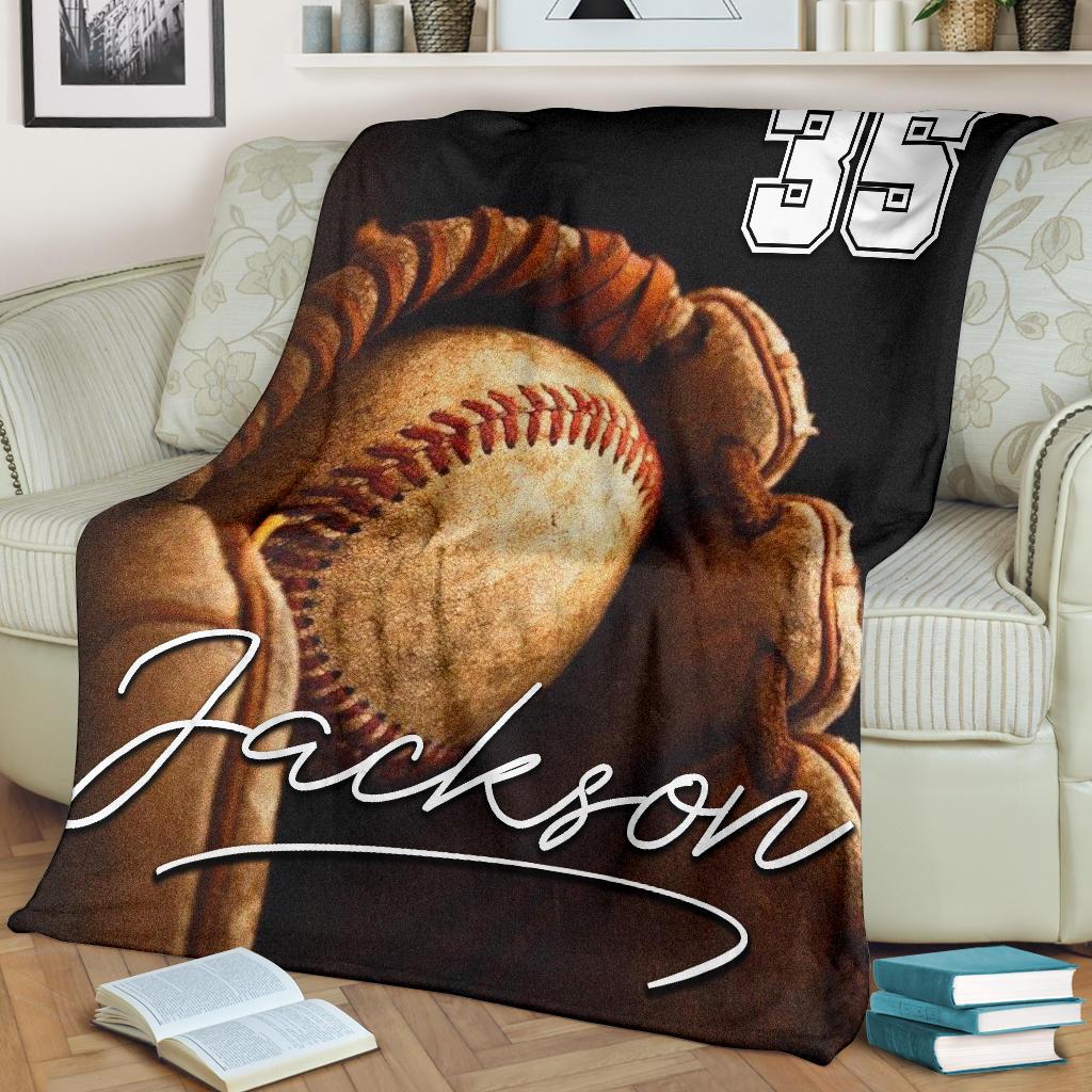 Ohaprints-Fleece-Sherpa-Blanket-Baseball-Gift-For-Son-Boy-Custom-Personalized-Name-Number-Soft-Throw-Blanket-1474-Fleece Blanket