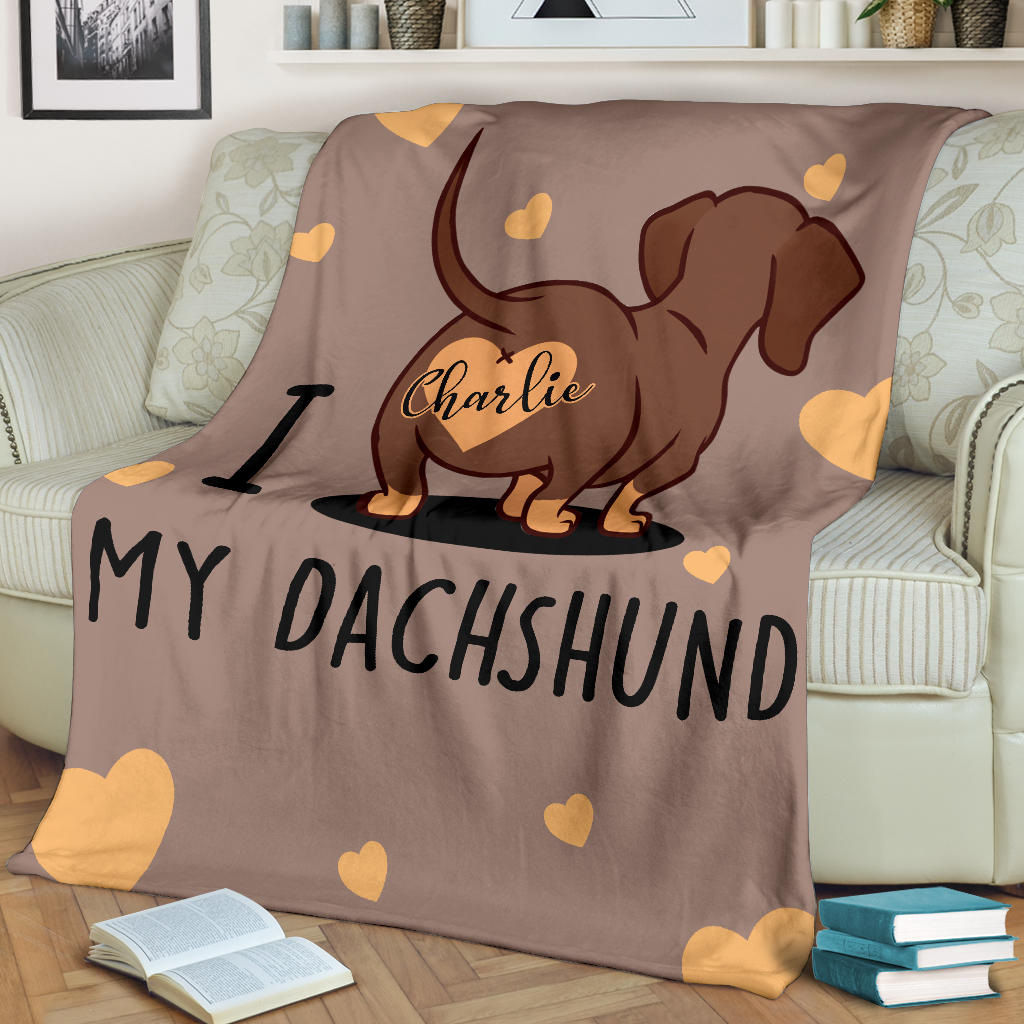 Ohaprints-Fleece-Sherpa-Blanket-Dachshund-My-Love-Dog-Perfect-Gift-For-Lover-Pet-Animals-Custom-Personalized-Name-Soft-Throw-Blanket-1799-Fleece Blanket