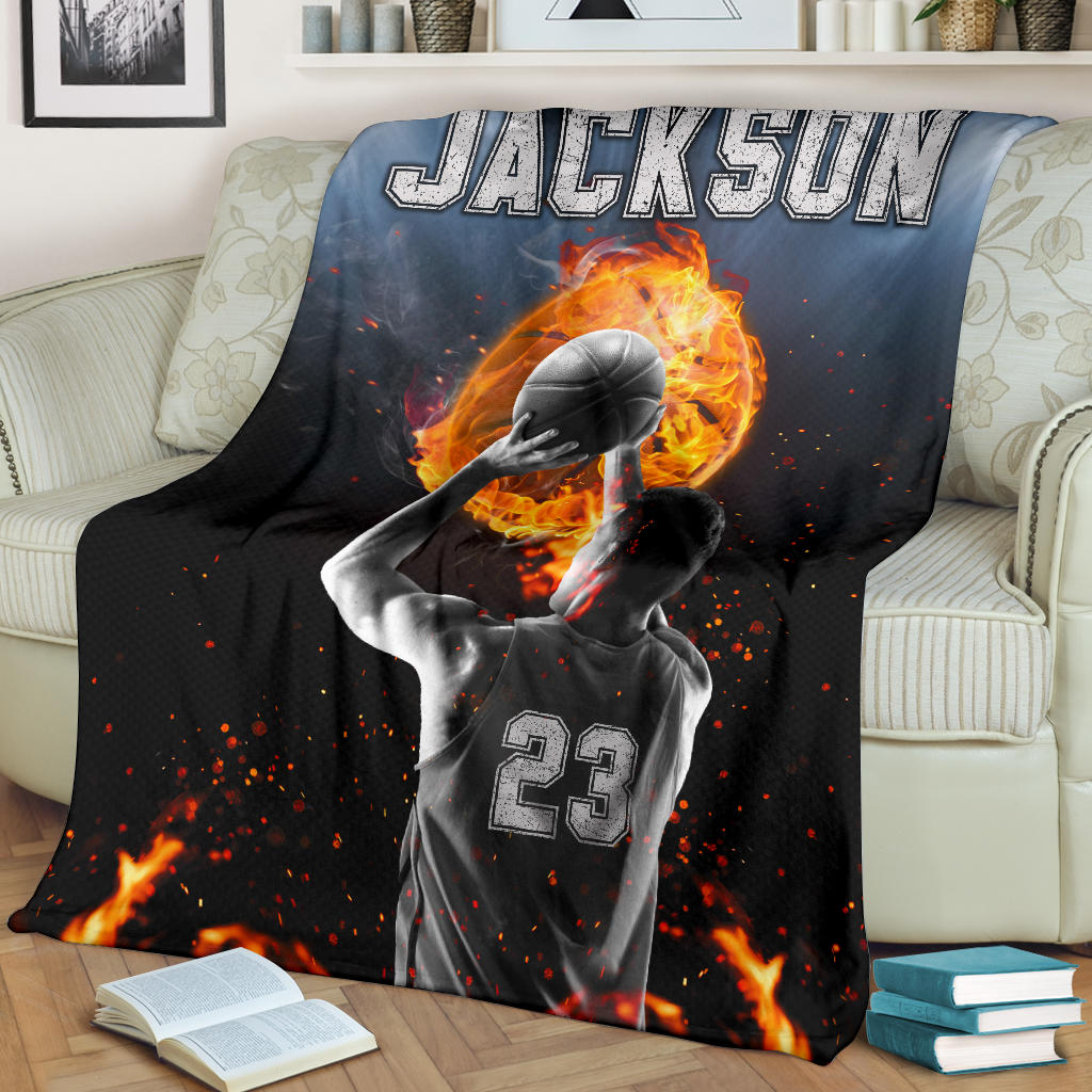 Ohaprints-Fleece-Sherpa-Blanket-Basketball-Gift-For-Son-Boy-Men-Custom-Personalized-Name-Number-Soft-Throw-Blanket-1748-Fleece Blanket