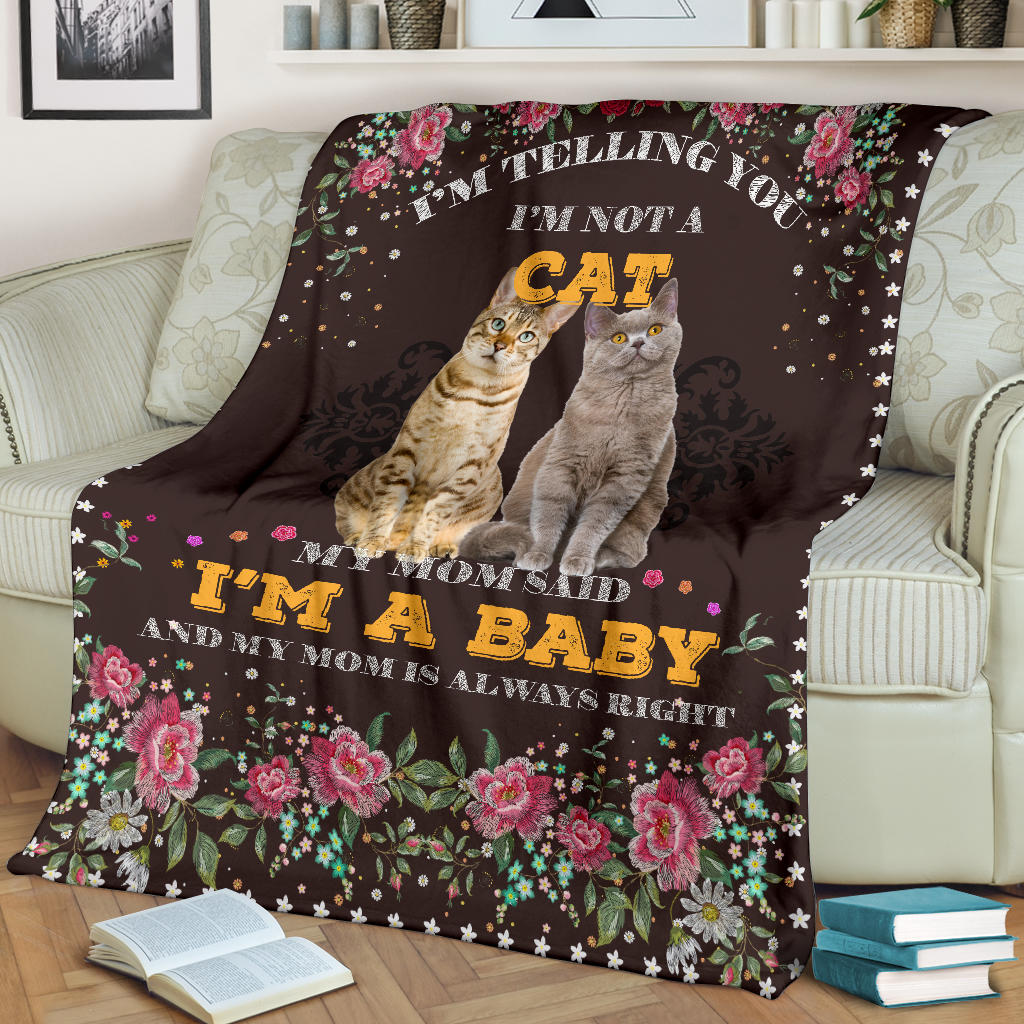 Ohaprints-Fleece-Sherpa-Blanket-Cat-Baby-Mom-Is-Always-Right-Gift-For-Cat-Lover-Soft-Throw-Blanket-1745-Fleece Blanket