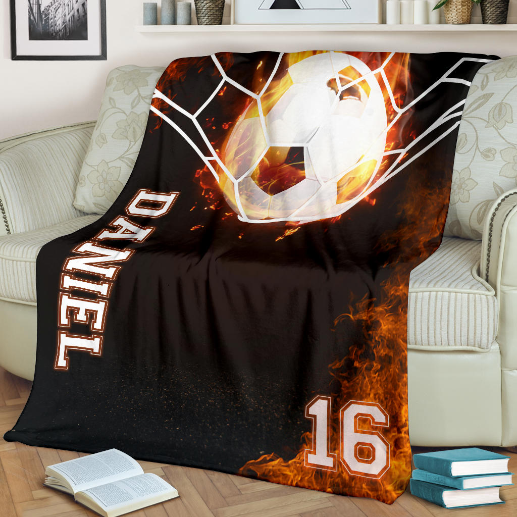 Ohaprints-Fleece-Sherpa-Blanket-Soccer-Volcanic-Goal-Fireballs-Custom-Personalized-Name-Number-Soft-Throw-Blanket-1344-Fleece Blanket