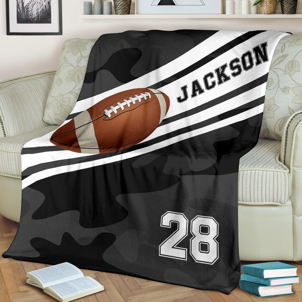 Ohaprints-Fleece-Sherpa-Blanket-American-Football-Gift-For-Son-Boy-Men-Custom-Personalized-Name-Number-Soft-Throw-Blanket-1324-Fleece Blanket