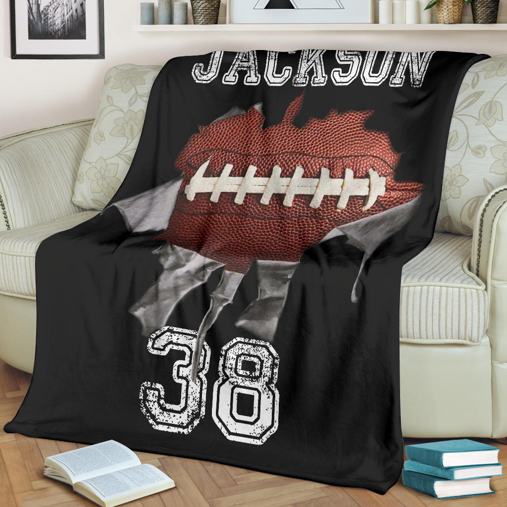 Ohaprints-Fleece-Sherpa-Blanket-American-Football-Gift-For-Son-Boy-Men-Custom-Personalized-Name-Number-Soft-Throw-Blanket-1918-Fleece Blanket