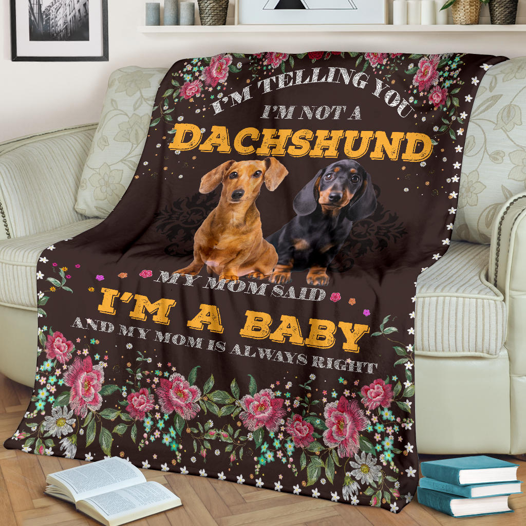 Ohaprints-Fleece-Sherpa-Blanket-Dachshund-Baby-Mom-Is-Always-Right-Gift-For-Dog-Lover-Soft-Throw-Blanket-1744-Fleece Blanket