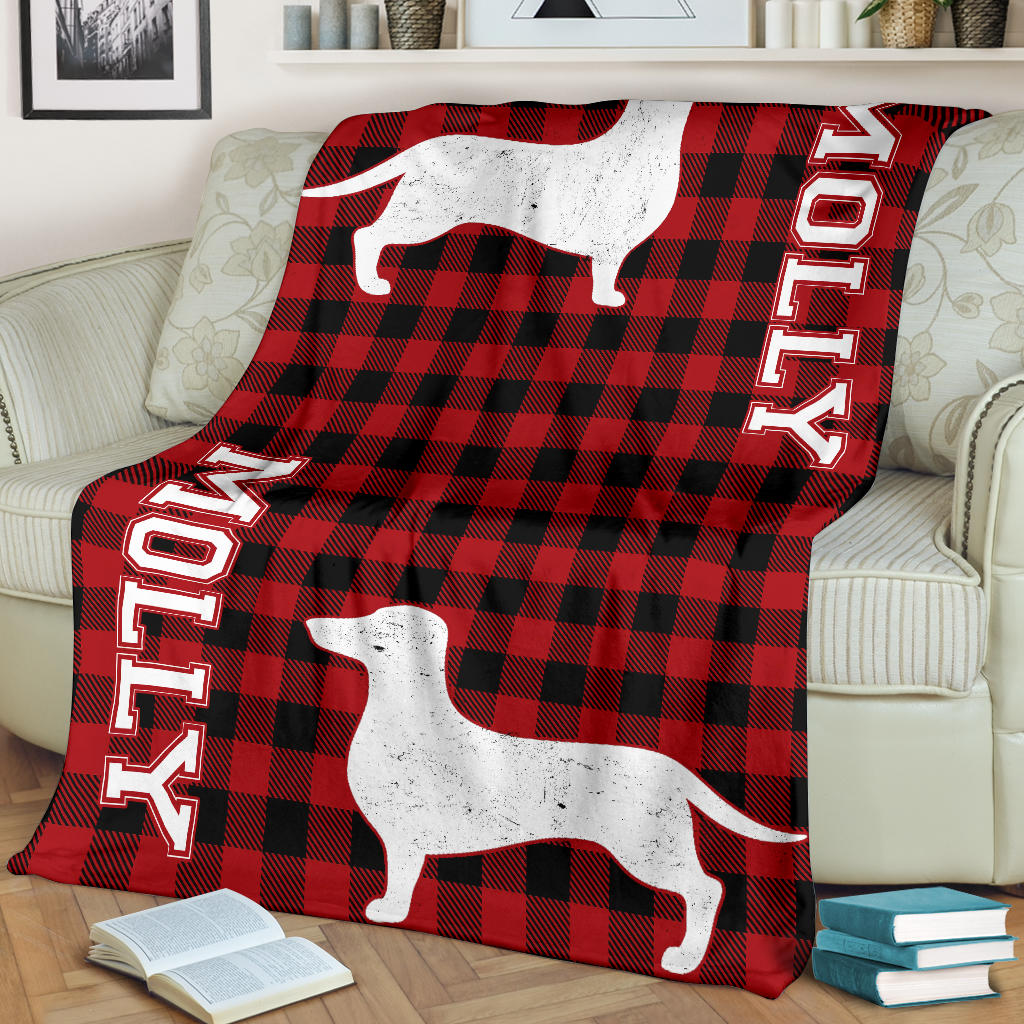 Ohaprints-Fleece-Sherpa-Blanket-Dachshund-Puppy-Dog-Mom-Dad-Custom-Personalized-Name-Soft-Throw-Blanket-1797-Fleece Blanket