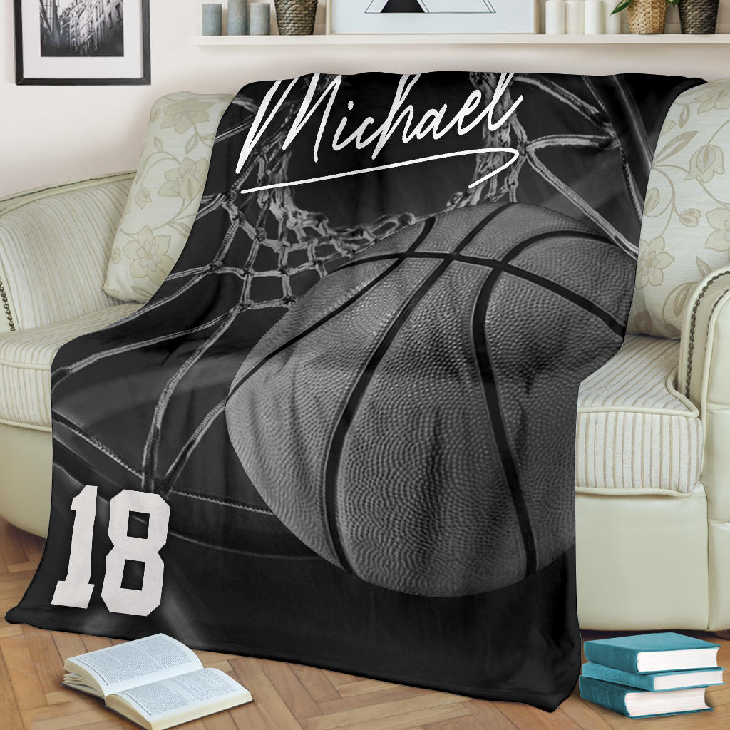 Ohaprints-Fleece-Sherpa-Blanket-Basketball-Gift-For-Son-Boy-Men-Custom-Personalized-Name-Number-Soft-Throw-Blanket-1612-Fleece Blanket