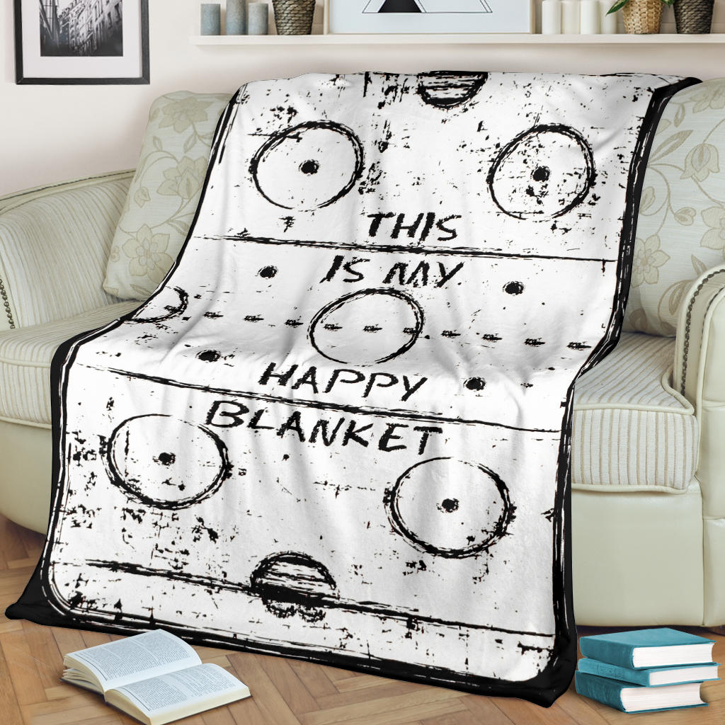 Ohaprints-Fleece-Sherpa-Blanket-This-Is-My-Blanket-Happy-Hokey-Player-Black-Vintage-Soft-Throw-Blanket-1574-Fleece Blanket