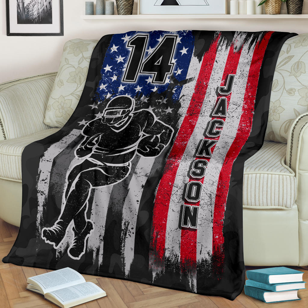 Ohaprints-Fleece-Sherpa-Blanket-American-Football-Gift-For-Son-Boy-Men-Custom-Personalized-Name-Number-Soft-Throw-Blanket-1911-Fleece Blanket