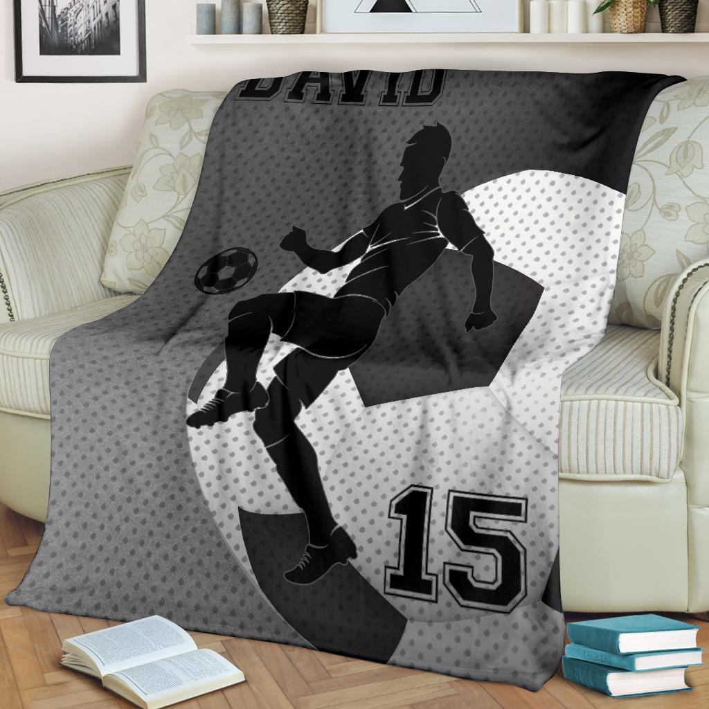 Ohaprints-Fleece-Sherpa-Blanket-Soccer-Player-Gift-For-Fan-Lovers-Custom-Personalized-Name-Number-Soft-Throw-Blanket-1233-Fleece Blanket