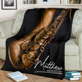 Ohaprints-Fleece-Sherpa-Blanket-Saxophone-Lover-Gift-Saxophone-Artist-Vintage-Black-Custom-Personalized-Name-Soft-Throw-Blanket-1887-Fleece Blanket