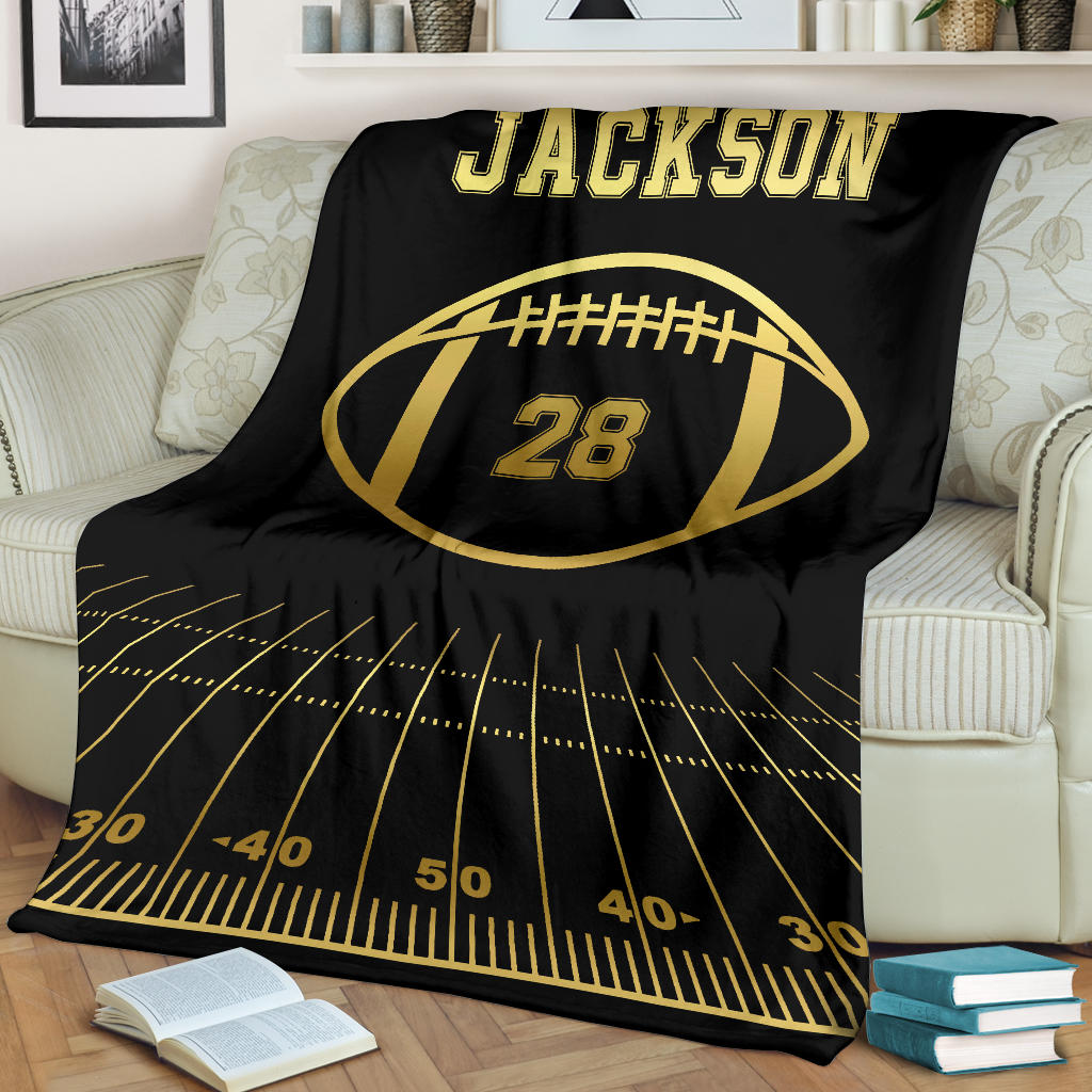 Ohaprints-Fleece-Sherpa-Blanket-American-Football-Gift-For-Son-Boy-Men-Custom-Personalized-Name-Number-Soft-Throw-Blanket-1356-Fleece Blanket