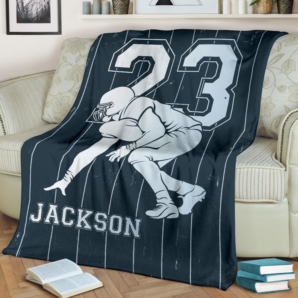 Ohaprints-Fleece-Sherpa-Blanket-American-Football-Gift-For-Son-Boy-Men-Custom-Personalized-Name-Number-Soft-Throw-Blanket-1541-Fleece Blanket