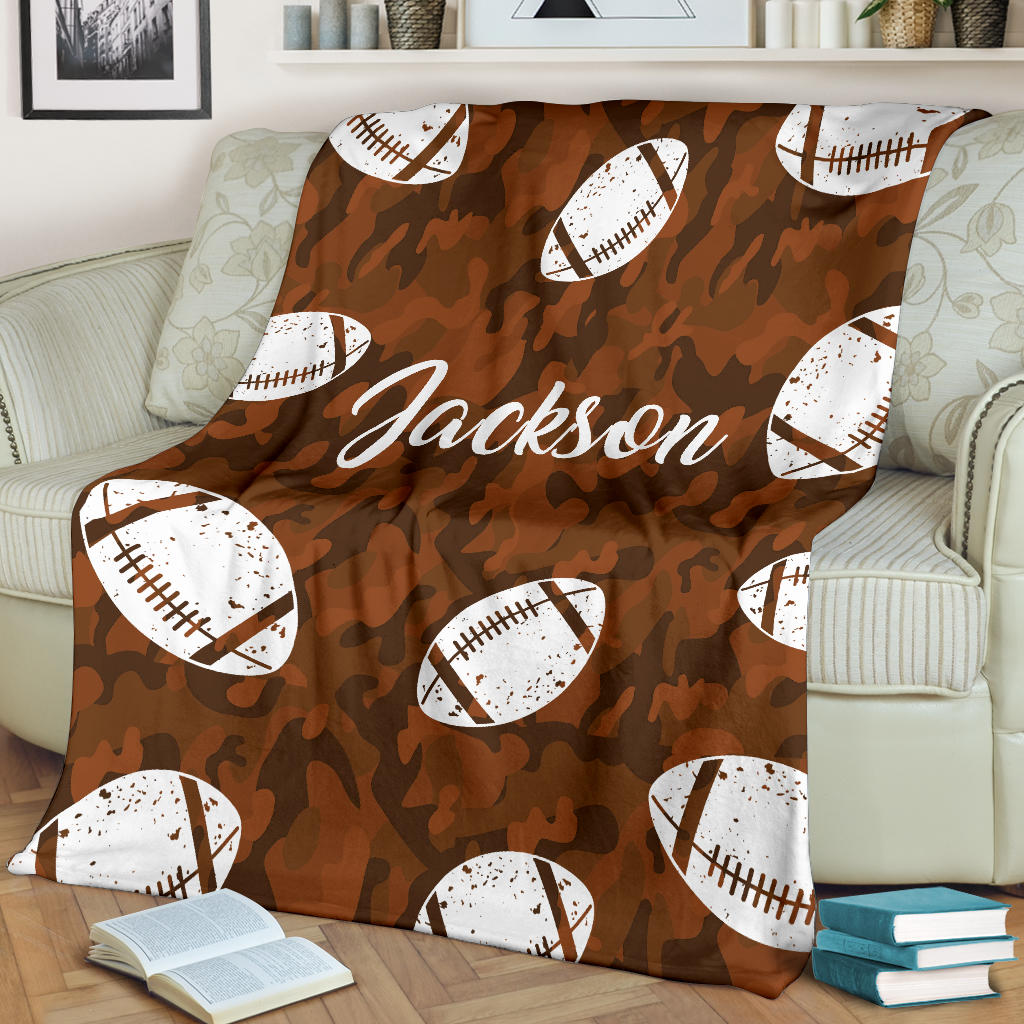 Ohaprints-Fleece-Sherpa-Blanket-American-Football-Gift-For-Son-Boy-Men-Custom-Personalized-Name-Soft-Throw-Blanket-1402-Sherpa Blanket