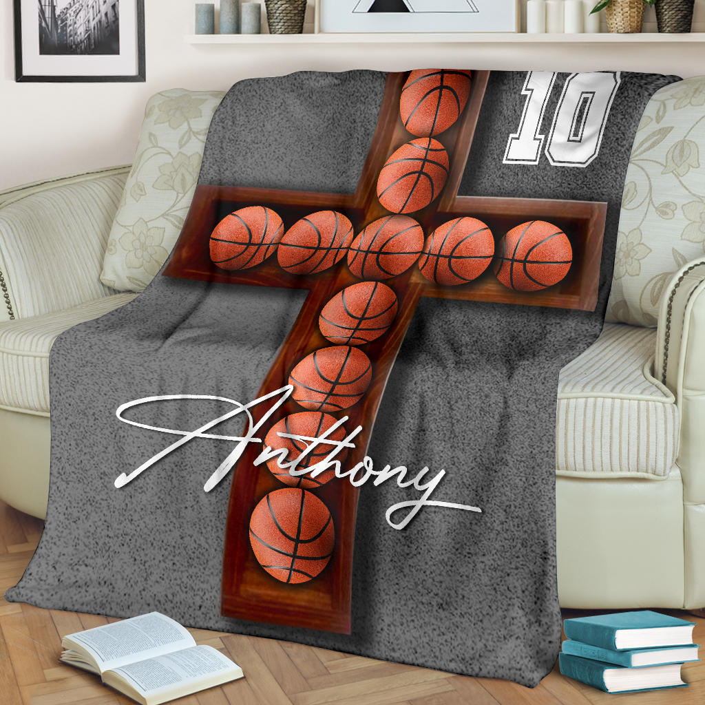 Ohaprints-Fleece-Sherpa-Blanket-Basketball-Gift-For-Son-Boy-Men-Custom-Personalized-Name-Number-Soft-Throw-Blanket-1674-Fleece Blanket