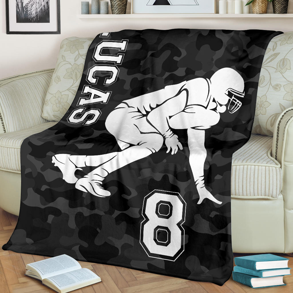 Ohaprints-Fleece-Sherpa-Blanket-American-Football-Gift-For-Son-Boy-Men-Custom-Personalized-Name-Number-Soft-Throw-Blanket-1405-Fleece Blanket