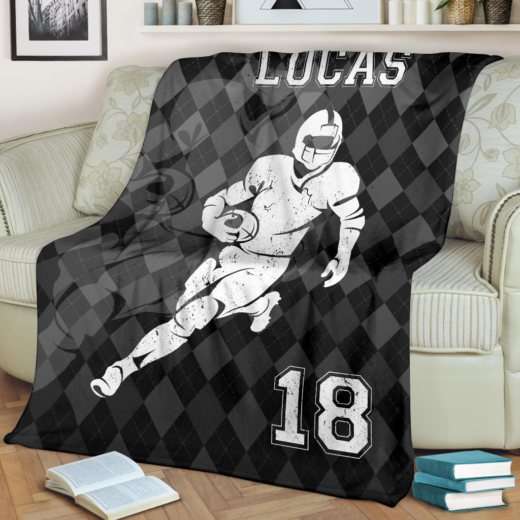 Ohaprints-Fleece-Sherpa-Blanket-American-Football-Gift-For-Son-Boy-Men-Custom-Personalized-Name-Number-Soft-Throw-Blanket-1388-Fleece Blanket