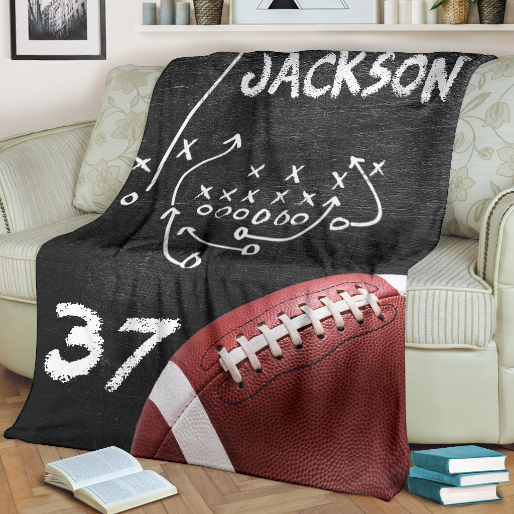 Ohaprints-Fleece-Sherpa-Blanket-American-Football-Gift-For-Son-Boy-Men-Custom-Personalized-Name-Number-Soft-Throw-Blanket-1371-Fleece Blanket