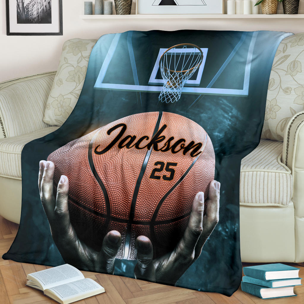 Ohaprints-Fleece-Sherpa-Blanket-Basketball-Gift-For-Son-Boy-Men-Custom-Personalized-Name-Number-Soft-Throw-Blanket-1690-Fleece Blanket