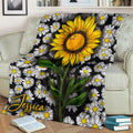 Ohaprints-Fleece-Sherpa-Blanket-Sunflower-Bowling-With-White-Daisy-Bowling-Lover-Gift-Custom-Personalized-Name-Soft-Throw-Blanket-1755-Fleece Blanket