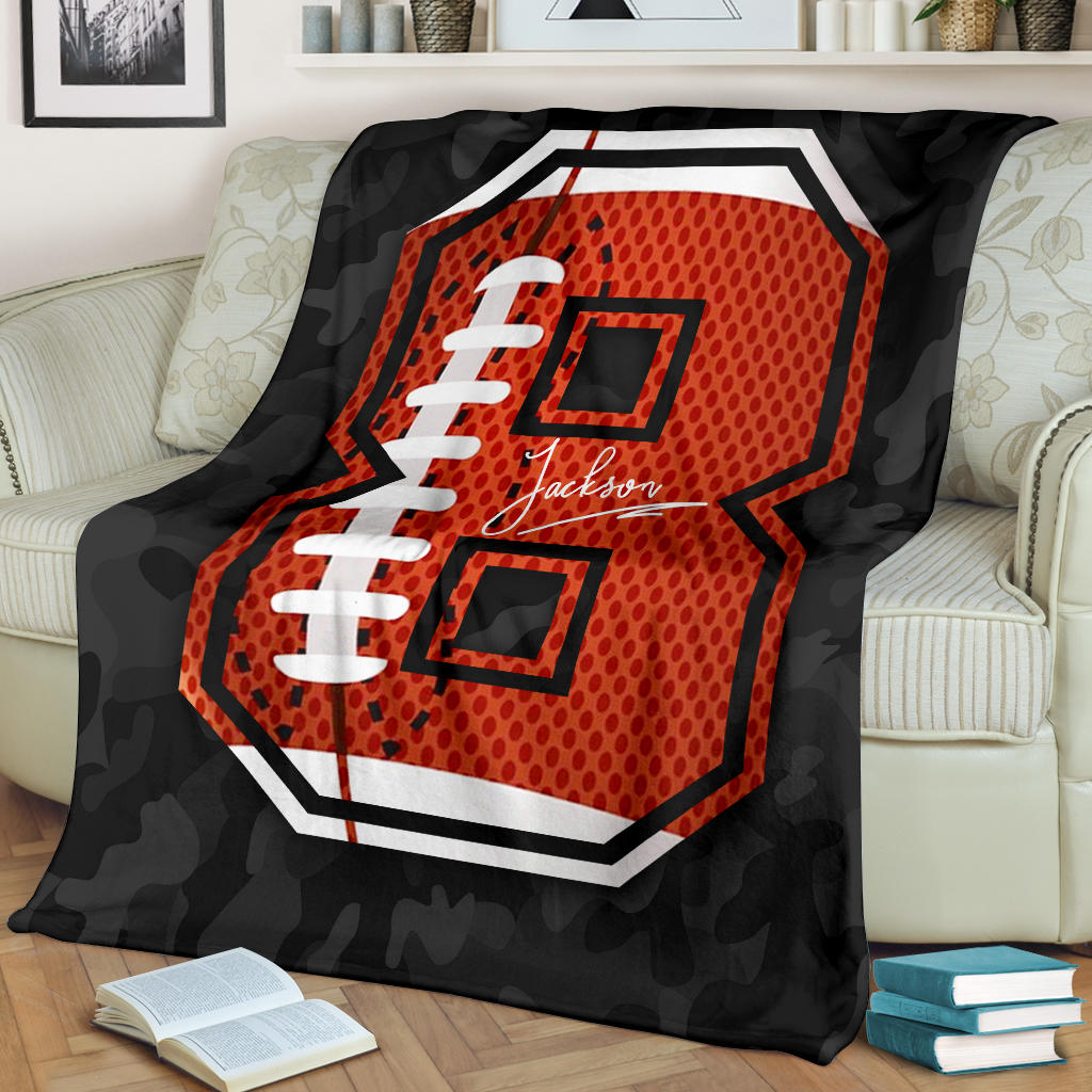 Ohaprints-Fleece-Sherpa-Blanket-American-Football-Gift-For-Son-Boy-Men-Custom-Personalized-Name-Number-Soft-Throw-Blanket-1397-Fleece Blanket