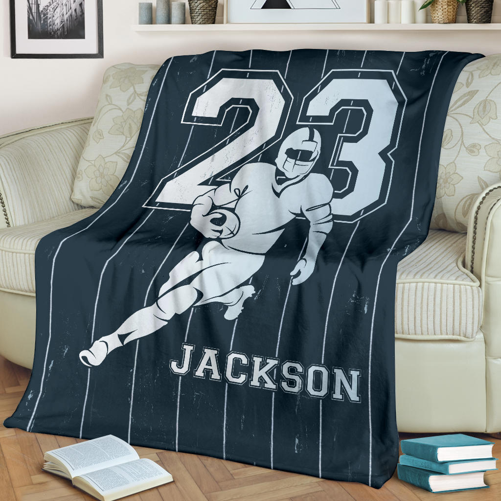 Ohaprints-Fleece-Sherpa-Blanket-American-Football-Gift-For-Son-Boy-Men-Custom-Personalized-Name-Number-Soft-Throw-Blanket-1542-Fleece Blanket