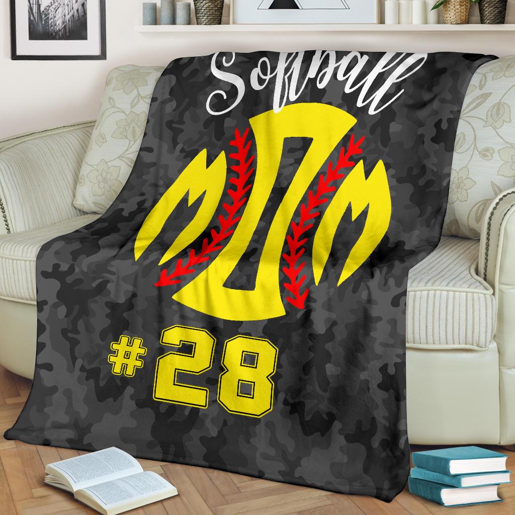 Ohaprints-Fleece-Sherpa-Blanket-Softball-Gift-For-Mom-Mother-Custom-Personalized-Number-Soft-Throw-Blanket-1213-Fleece Blanket