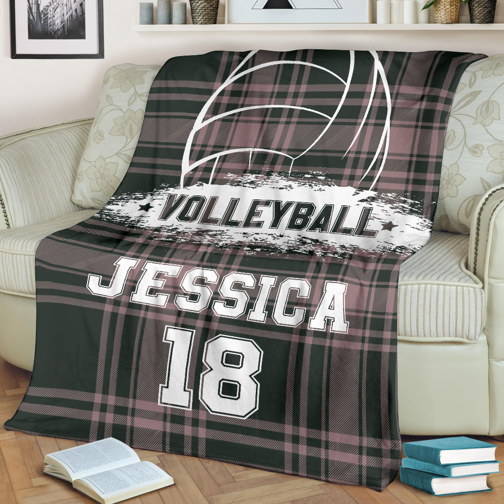 Ohaprints-Fleece-Sherpa-Blanket-Volleyball-Gift-For-Daughter-Girl-Custom-Personalized-Name-Number-Soft-Throw-Blanket-1220-Fleece Blanket