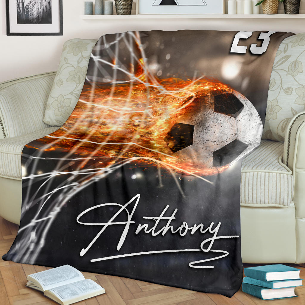 Ohaprints-Fleece-Sherpa-Blanket-Soccer-Goals-Explode-Fire-Custom-Personalized-Name-Number-Soft-Throw-Blanket-1899-Fleece Blanket