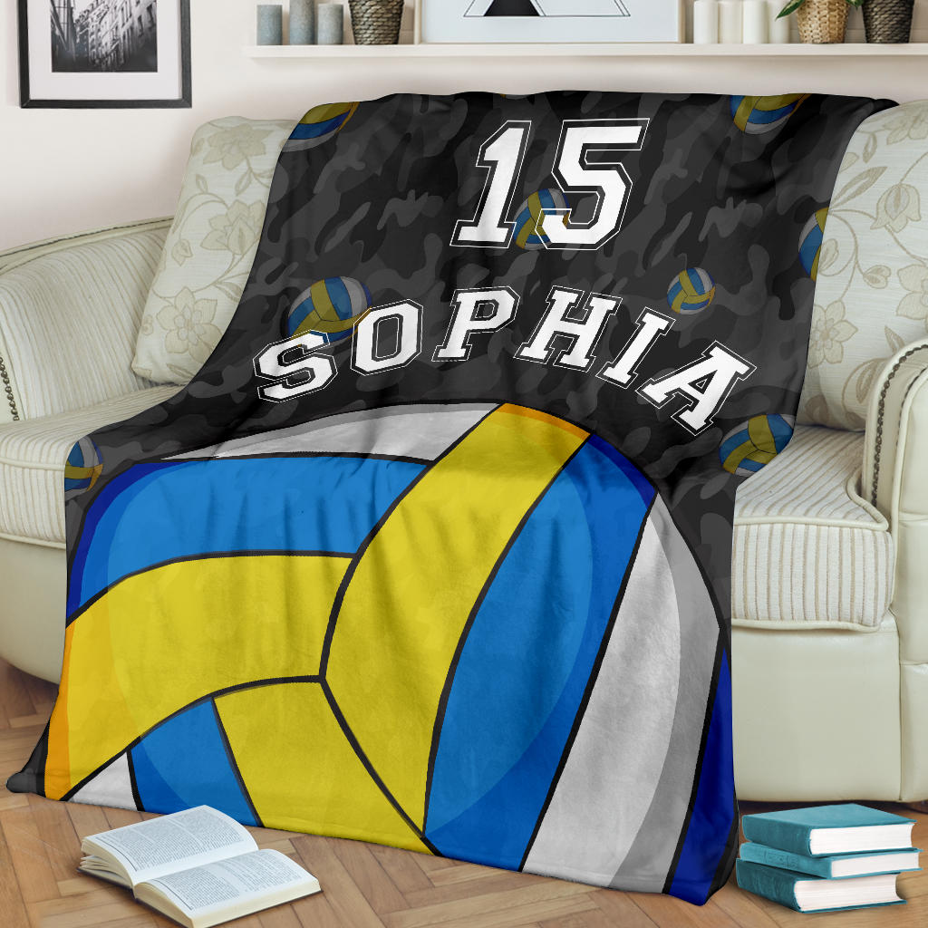 Ohaprints-Fleece-Sherpa-Blanket-Volleyball-Gift-For-Daughter-Girl-Custom-Personalized-Name-Number-Soft-Throw-Blanket-1235-Fleece Blanket