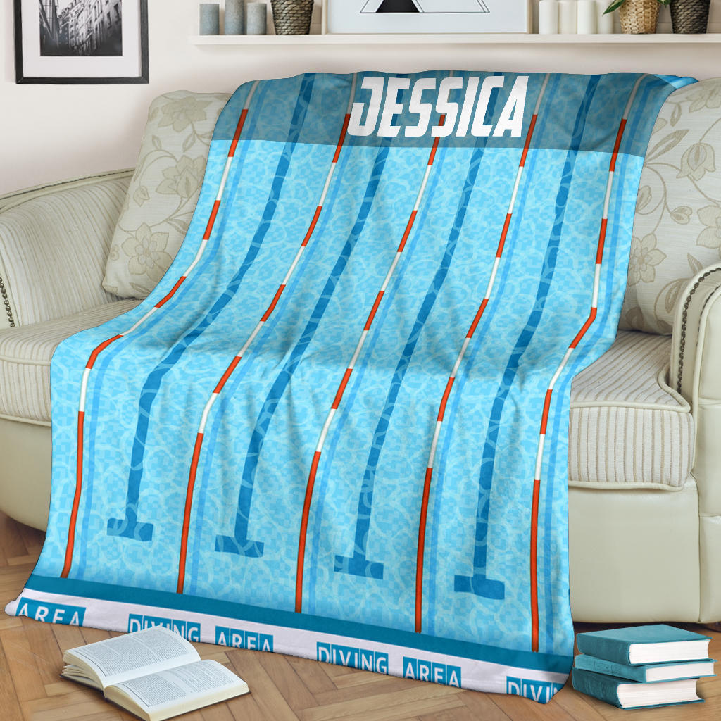Ohaprints-Fleece-Sherpa-Blanket-Swimming-Swim-Pool-Gift-For-Swimmers-Custom-Personalized-Name-Soft-Throw-Blanket-1837-Fleece Blanket