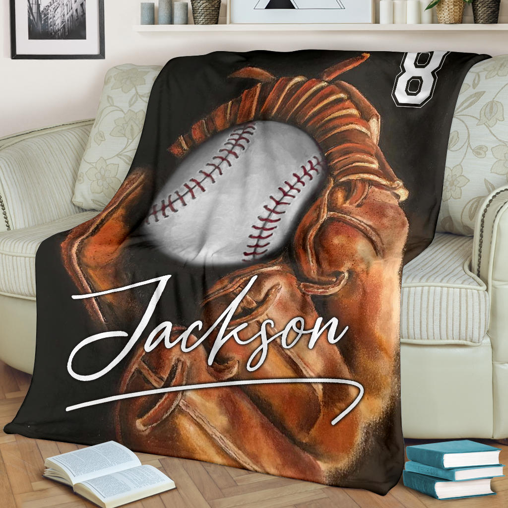 Ohaprints-Fleece-Sherpa-Blanket-Baseball-Gift-For-Son-Boy-Custom-Personalized-Name-Number-Soft-Throw-Blanket-1473-Fleece Blanket