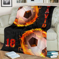 Ohaprints-Fleece-Sherpa-Blanket-Soccer-Black-Balls-Fire-Custom-Personalized-Name-Number-Soft-Throw-Blanket-1208-Fleece Blanket