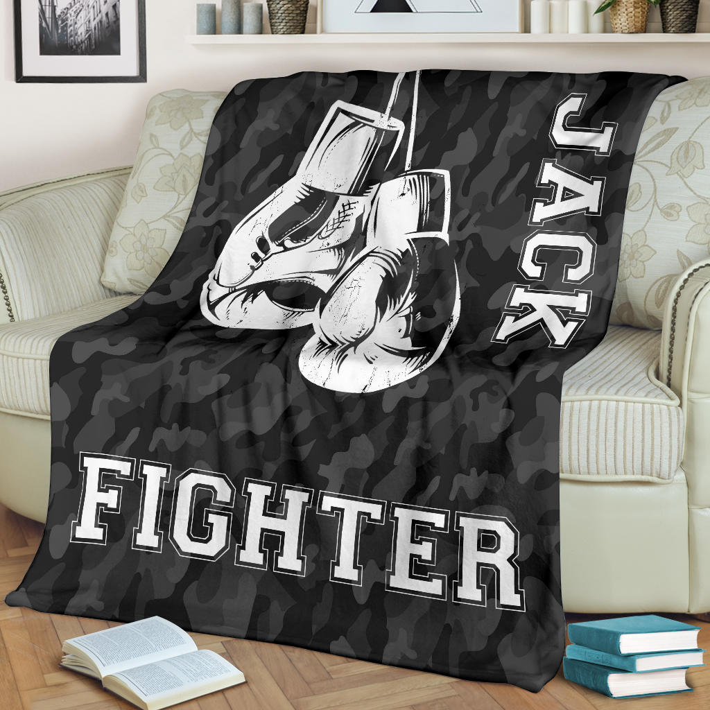 Ohaprints-Fleece-Sherpa-Blanket-Boxing-Camo-Fighter-Gift-For-Fan-Lovers-Soft-Throw-Blanket-1761-Fleece Blanket