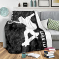 Ohaprints-Fleece-Sherpa-Blanket-Black-Camo-Pattern-Skateboarding-Boy-Custom-Personalized-Name-Soft-Throw-Blanket-1925-Sherpa Blanket