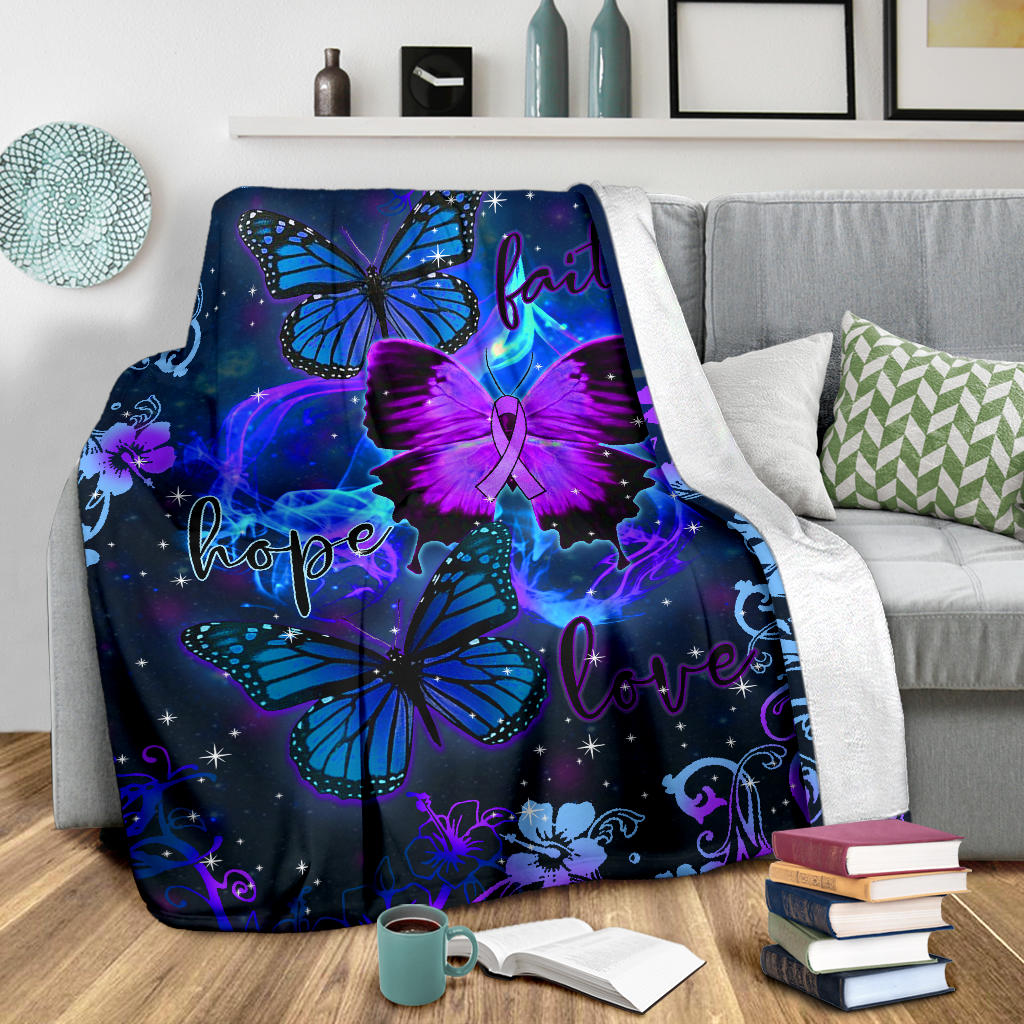 Ohaprints-Fleece-Sherpa-Blanket-Epilepsy-Awareness-Purple-Ribbon-Butterfly-Faith-Hope-Love-Blue-Soft-Throw-Blanket-1566-Sherpa Blanket