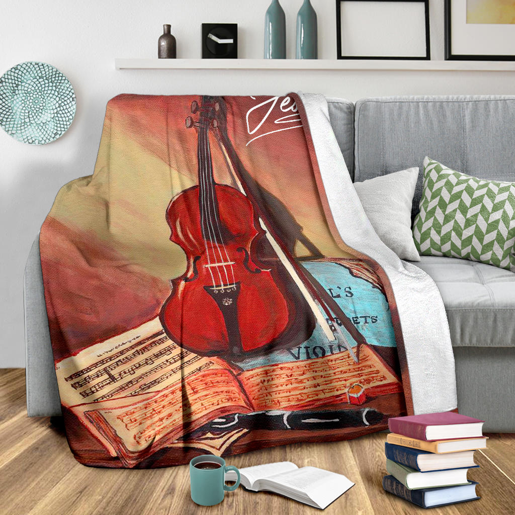 Ohaprints-Fleece-Sherpa-Blanket-Violin-Painting-Gift-For-Violin-Lovers-Custom-Personalized-Name-Soft-Throw-Blanket-1265-Sherpa Blanket