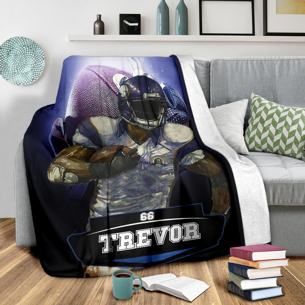 Ohaprints-Fleece-Sherpa-Blanket-American-Football-Gift-For-Son-Boy-Men-Custom-Personalized-Name-Number-Soft-Throw-Blanket-1294-Sherpa Blanket