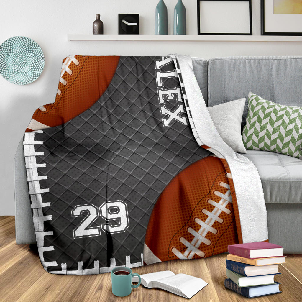 Ohaprints-Fleece-Sherpa-Blanket-American-Football-Gift-For-Son-Boy-Men-Custom-Personalized-Name-Number-Soft-Throw-Blanket-1282-Sherpa Blanket