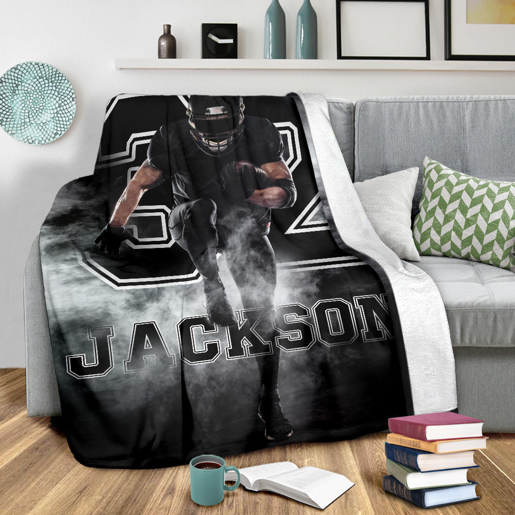 Ohaprints-Fleece-Sherpa-Blanket-American-Football-Gift-For-Son-Boy-Men-Custom-Personalized-Name-Number-Soft-Throw-Blanket-1529-Sherpa Blanket