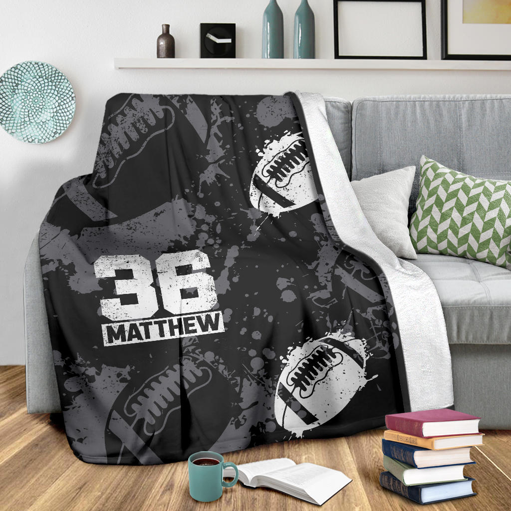 Ohaprints-Fleece-Sherpa-Blanket-American-Football-Gift-For-Son-Boy-Men-Custom-Personalized-Name-Number-Soft-Throw-Blanket-1346-Sherpa Blanket