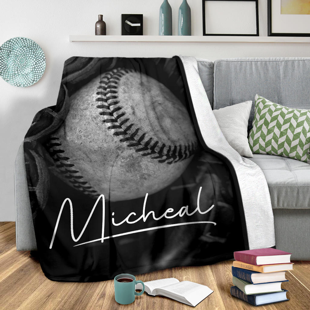 Ohaprints-Fleece-Sherpa-Blanket-Baseball-Gift-For-Son-Boy-Custom-Personalized-Name-Soft-Throw-Blanket-1418-Sherpa Blanket