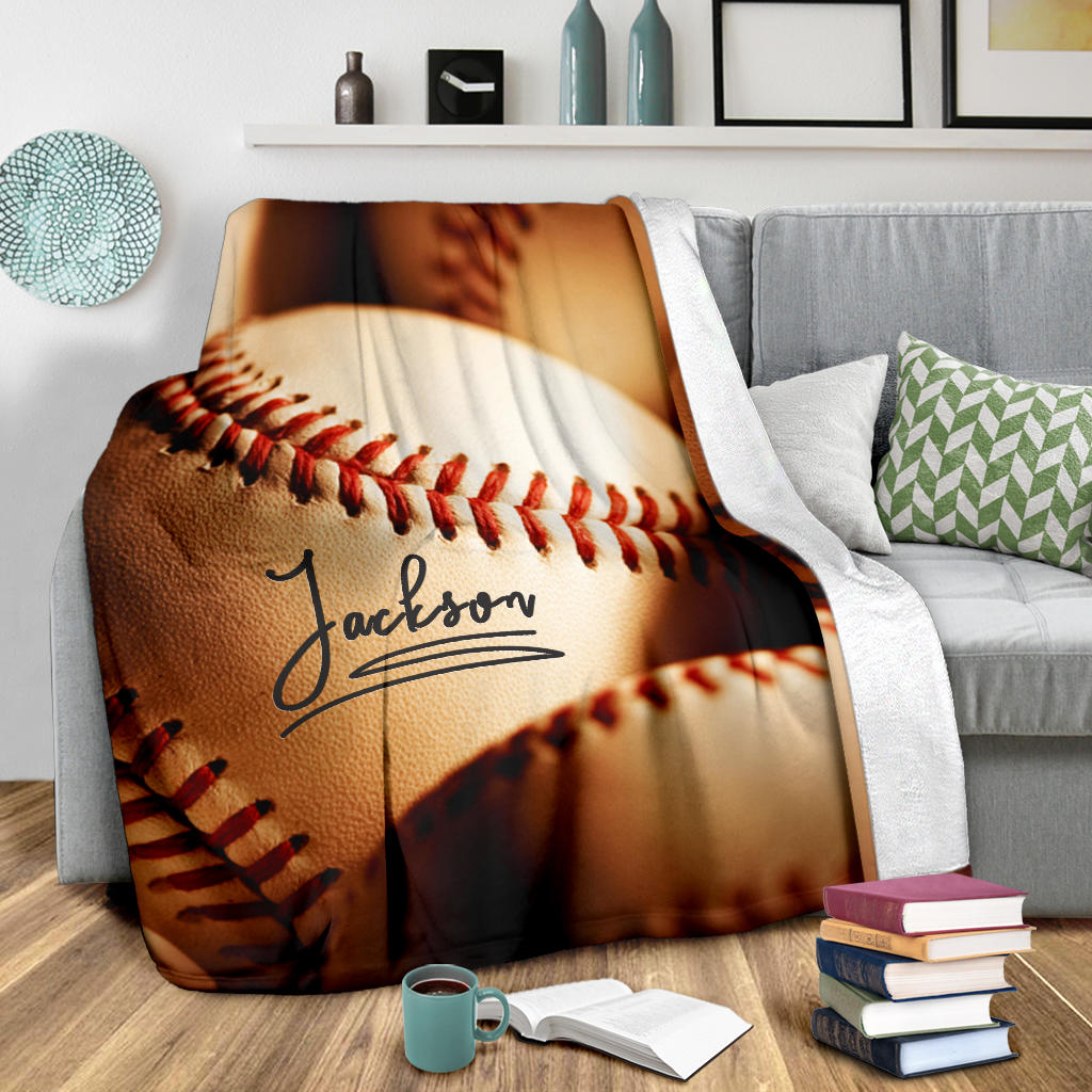 Ohaprints-Fleece-Sherpa-Blanket-Baseball-Gift-For-Son-Boy-Custom-Personalized-Name-Soft-Throw-Blanket-1468-Sherpa Blanket