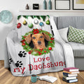 Ohaprints-Fleece-Sherpa-Blanket-Dachshund-Christmas-Wreath-Love-Gift-For-Dog-Lover-Soft-Throw-Blanket-1785-Sherpa Blanket