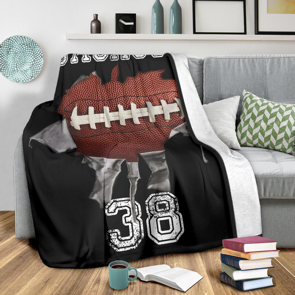 Ohaprints-Fleece-Sherpa-Blanket-American-Football-Gift-For-Son-Boy-Men-Custom-Personalized-Name-Number-Soft-Throw-Blanket-1918-Sherpa Blanket