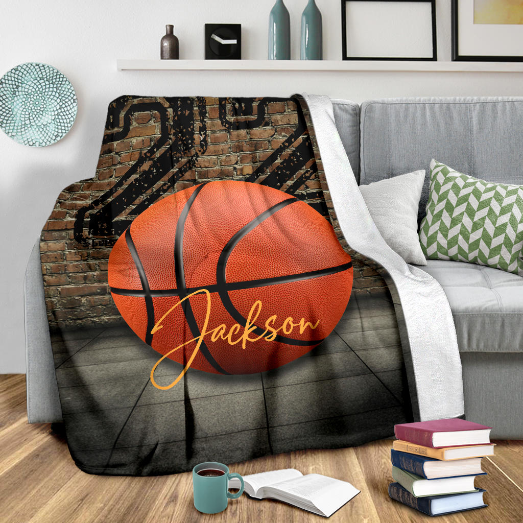 Ohaprints-Fleece-Sherpa-Blanket-Basketball-Gift-For-Son-Boy-Men-Custom-Personalized-Name-Soft-Throw-Blanket-1731-Fleece Blanket