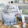 Ohaprints-Fleece-Sherpa-Blanket-Life-Is-Better-With-A-German-Shepherd-Puppy-Dog-Wear-Christmas-Hat-White-Soft-Throw-Blanket-1788-Sherpa Blanket