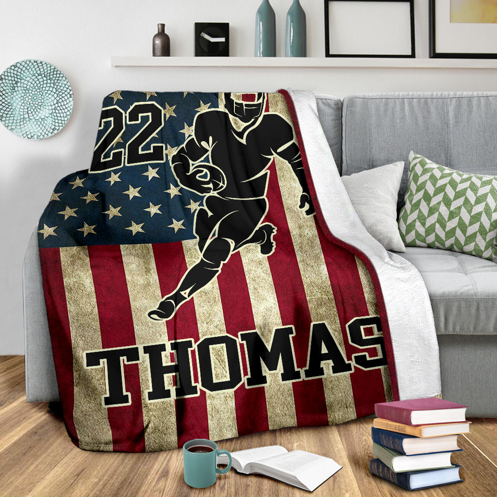 Ohaprints-Fleece-Sherpa-Blanket-American-Football-Gift-For-Son-Boy-Men-Custom-Personalized-Name-Number-Soft-Throw-Blanket-1404-Sherpa Blanket