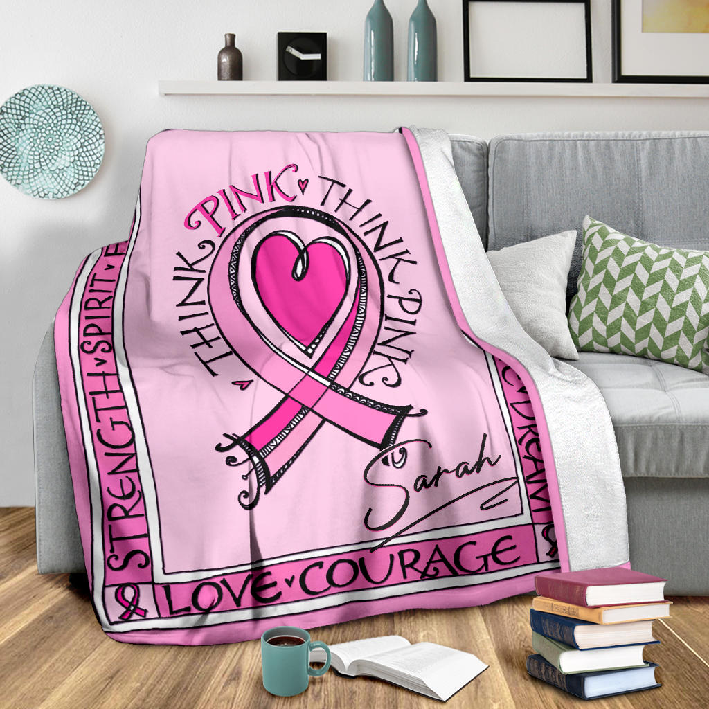 Ohaprints-Fleece-Sherpa-Blanket-Breast-Cancer-Awareness-Think-Pink-Love-Caurage-Custom-Personalized-Name-Soft-Throw-Blanket-1659-Sherpa Blanket