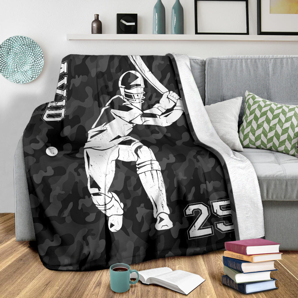 Ohaprints-Fleece-Sherpa-Blanket-Gift-For-Cricket-Lover-Black-Camo-Cricket-Boy-Player-Custom-Personalized-Name-Soft-Throw-Blanket-1769-Sherpa Blanket