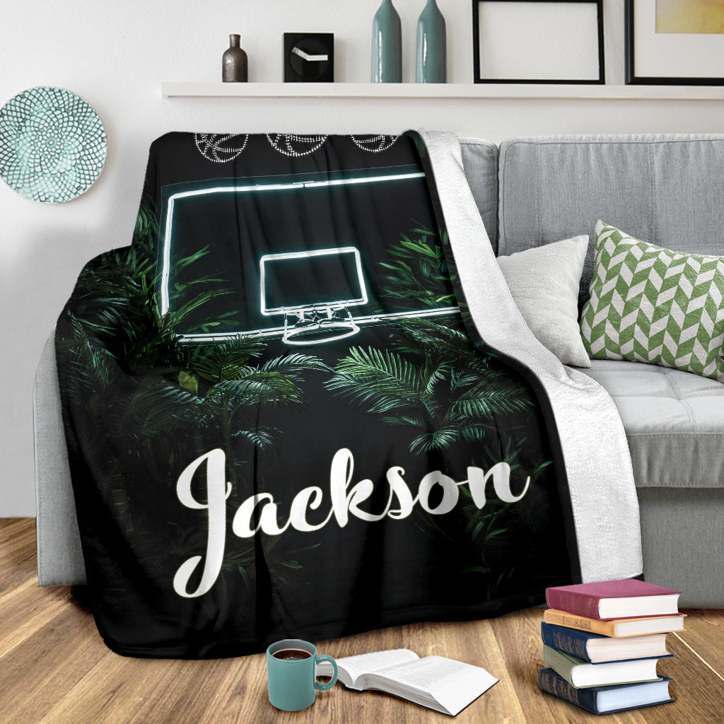 Ohaprints-Fleece-Sherpa-Blanket-Basketball-Gift-For-Son-Boy-Men-Custom-Personalized-Name-Soft-Throw-Blanket-1723-Sherpa Blanket